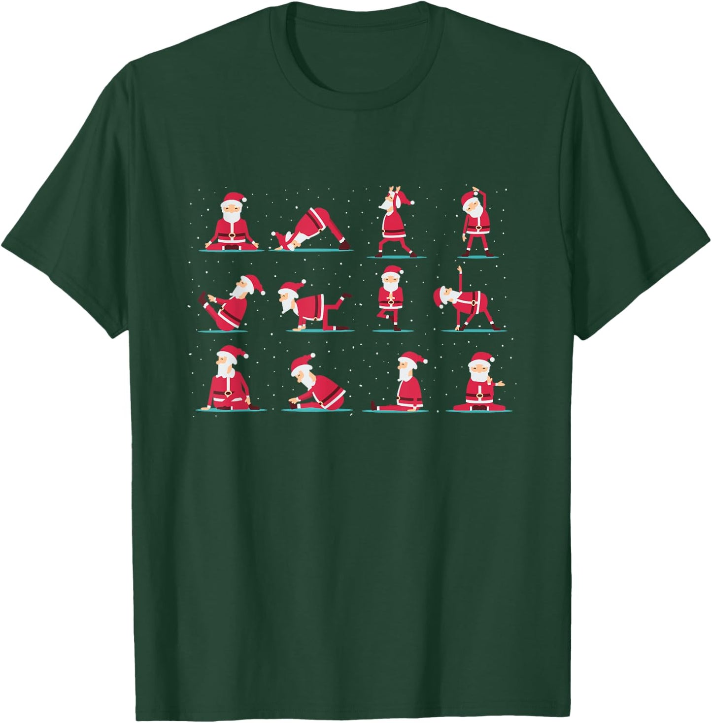 Merry Christmas Yoga Santa Practice Yoga Xmas Meditation T-Shirt - T-Shirt | Forest