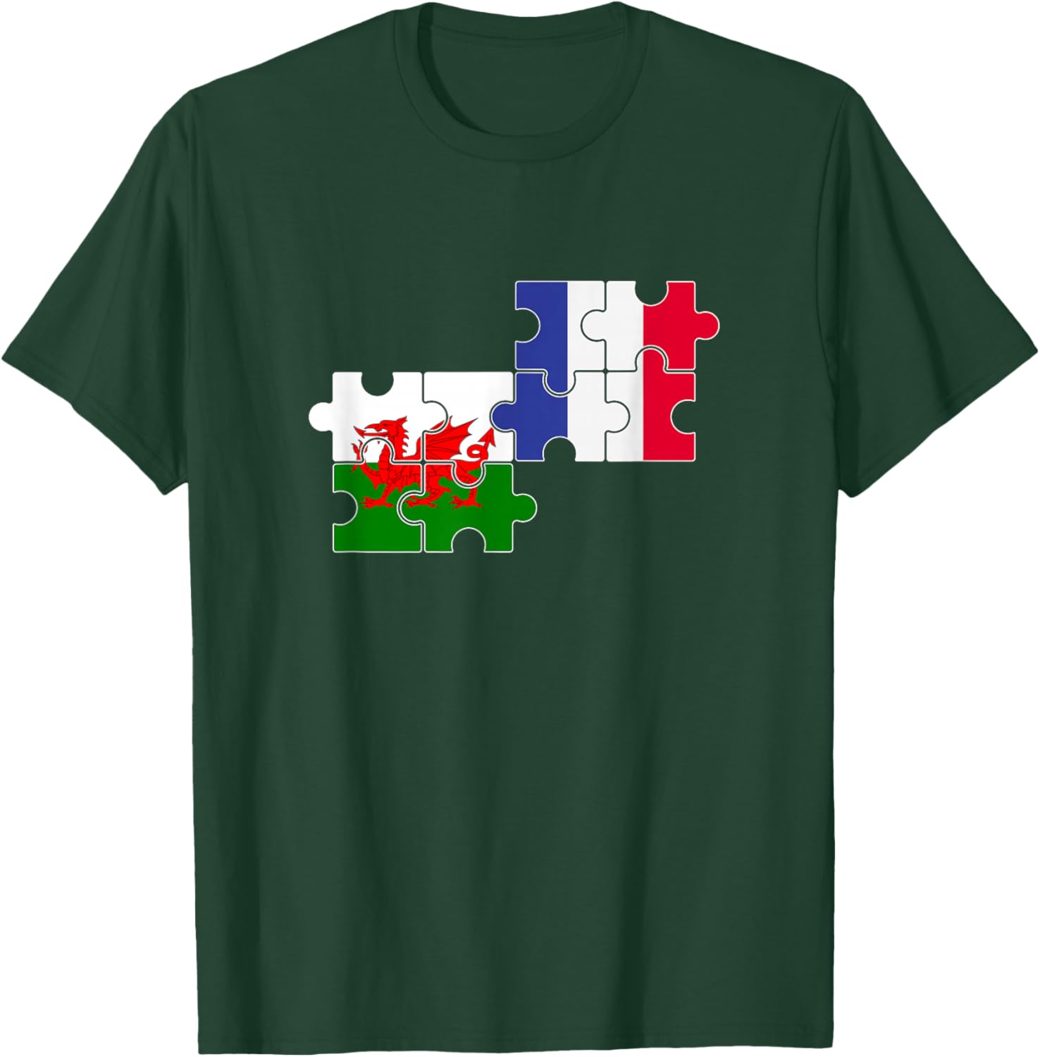 Wales France Flag , Black, S T-Shirt - T-Shirt | Forest