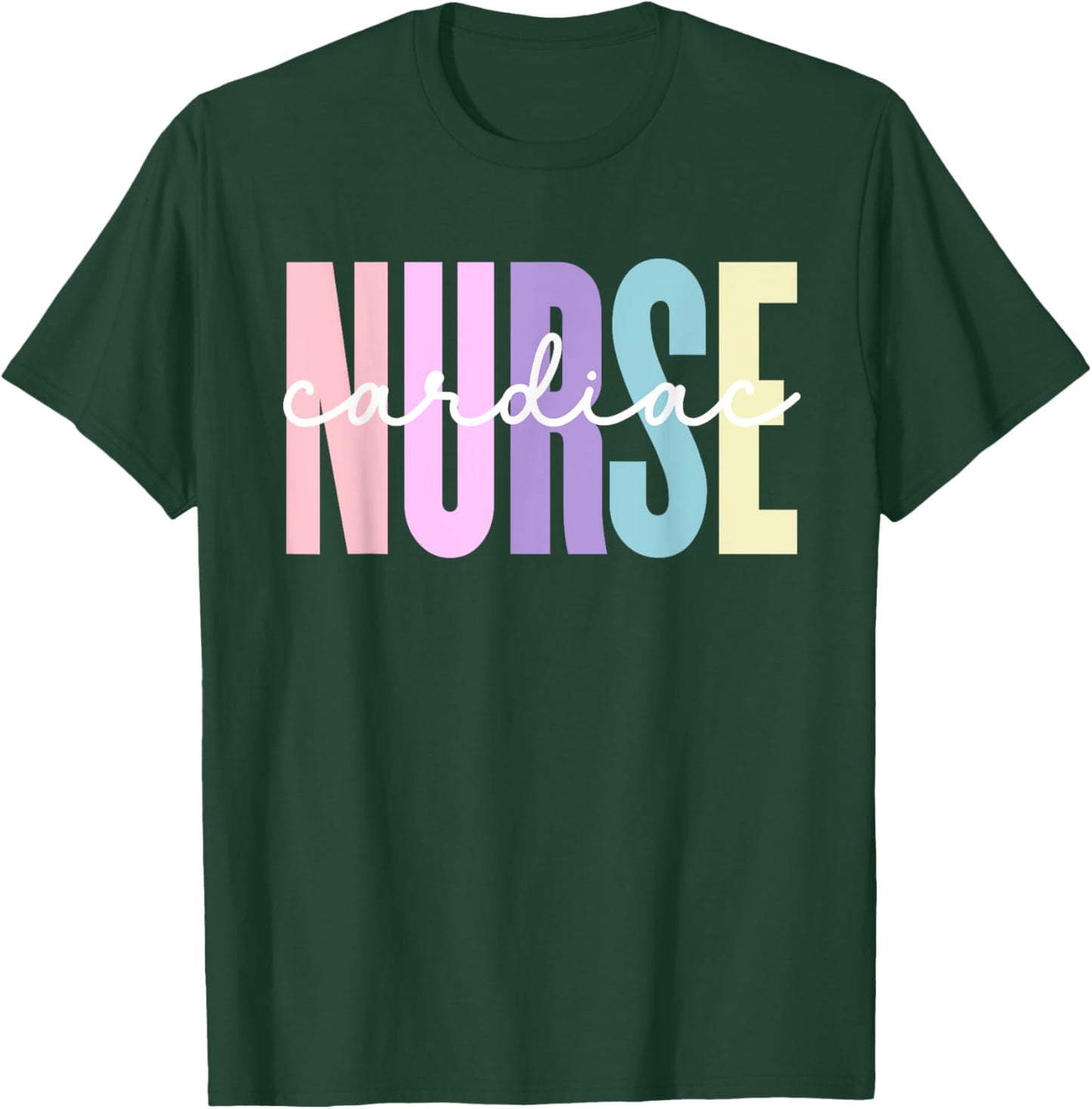 Cardiac Nurse Nursing Heart Cardiology Cardiac Nurse T-Shirt - T-Shirt | Forest