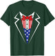 American Flag Tuxedo Bow Tie 4th of July USA Merica Gift T-Shirt - T-Shirt | Forest