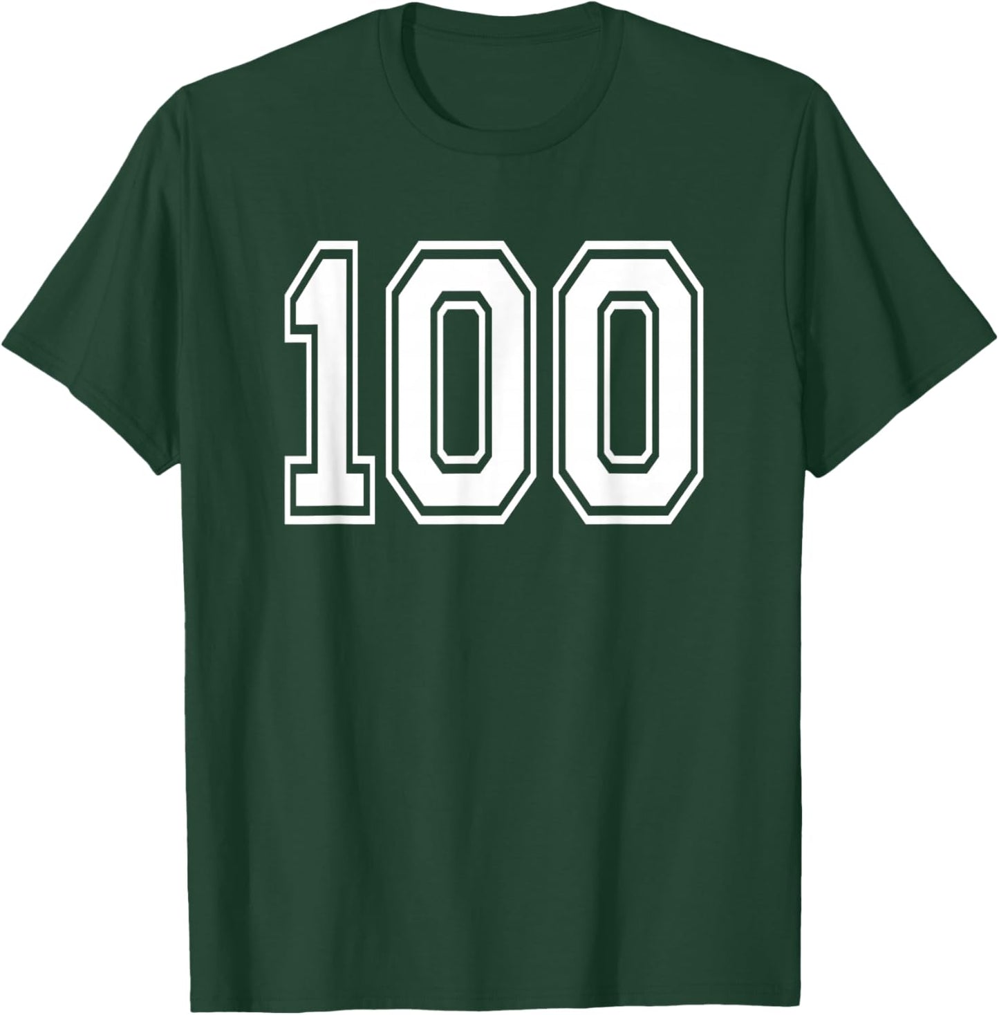Number 100 Numbered Uniform Sport Jersey Team 100th Birthday T-Shirt - T-Shirt | Forest