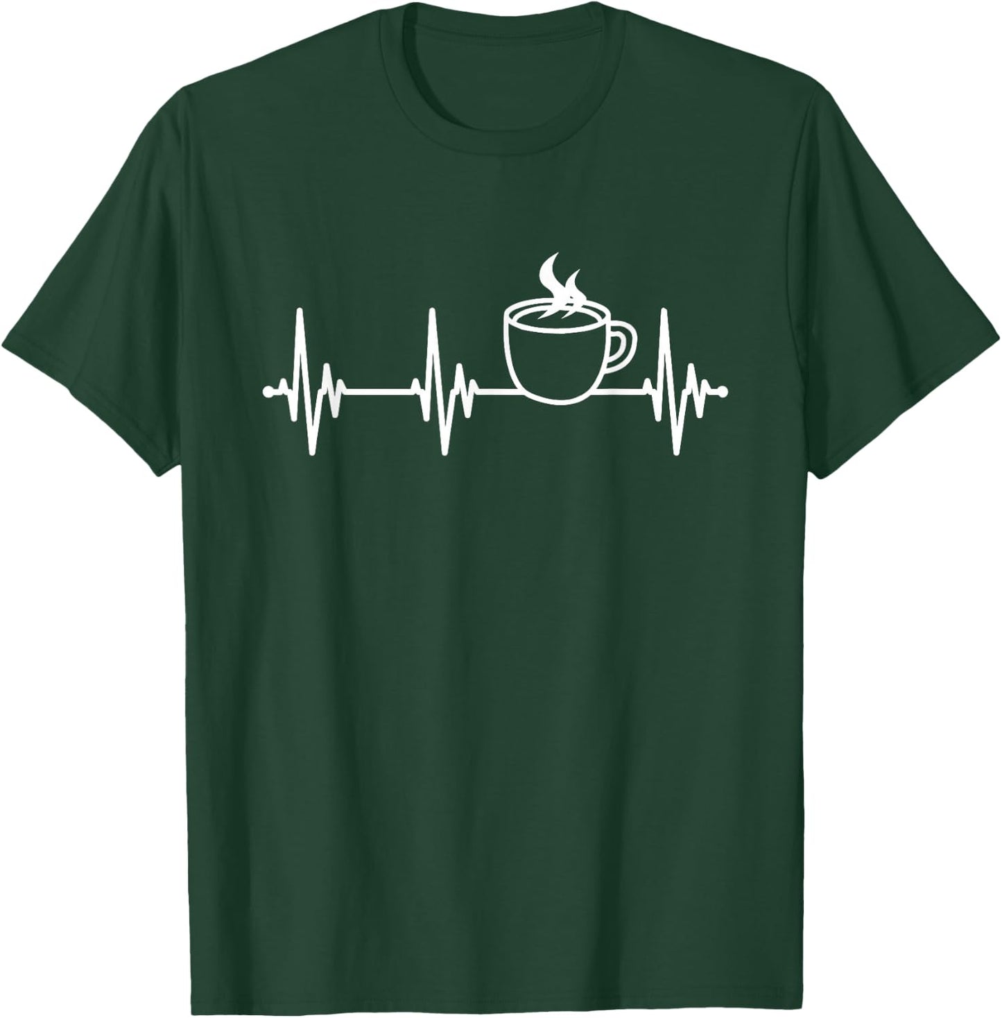 Coffee Mug Heartbeat Coffee T-Shirt - T-Shirt | Forest