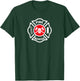 Fire & Rescue Maltese Cross Firefighter Gift T-Shirt - T-Shirt | Forest
