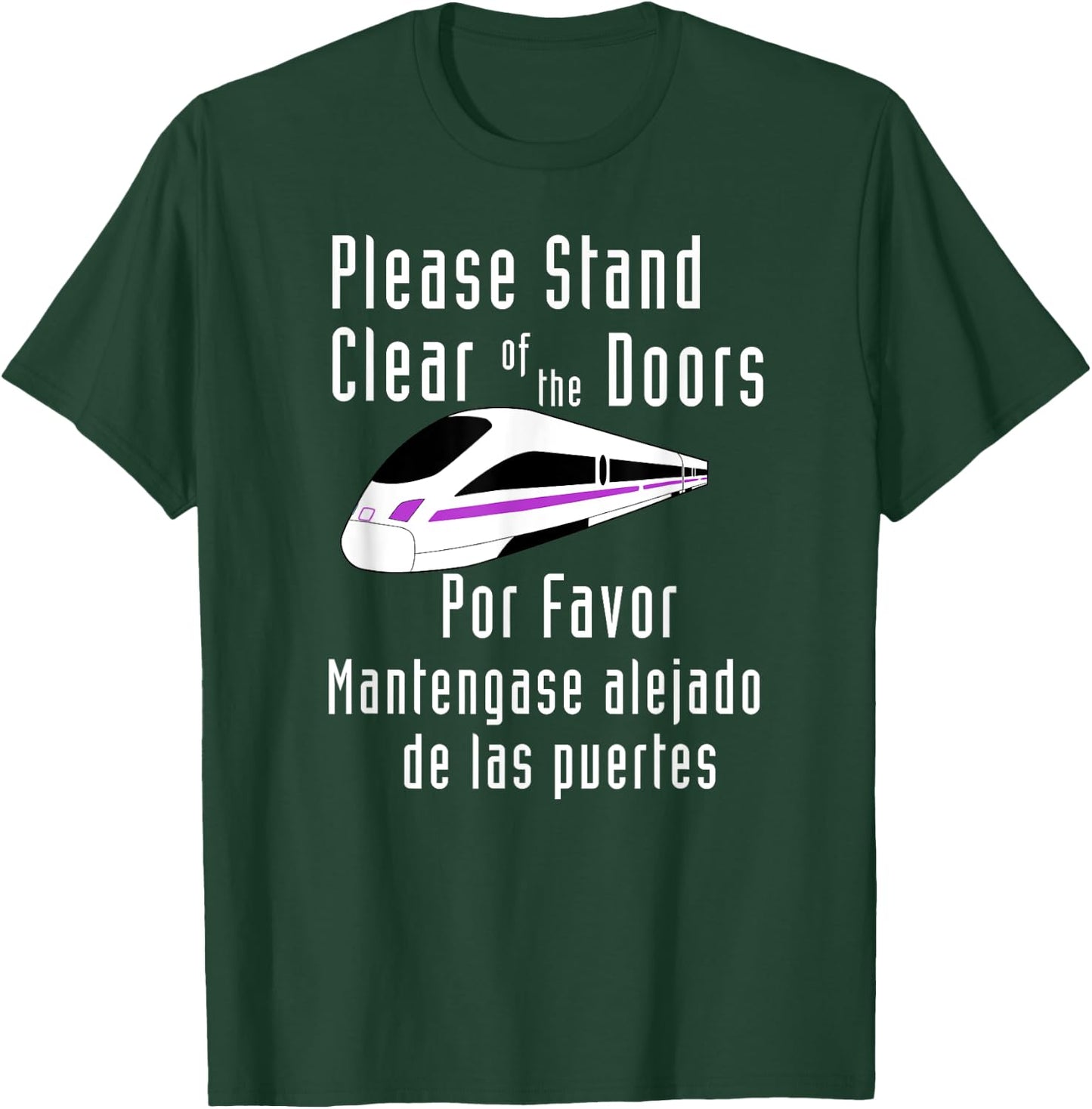 Funny Monorail Please Stand Clear of the Doors Por Favor T-Shirt - T-Shirt | Forest