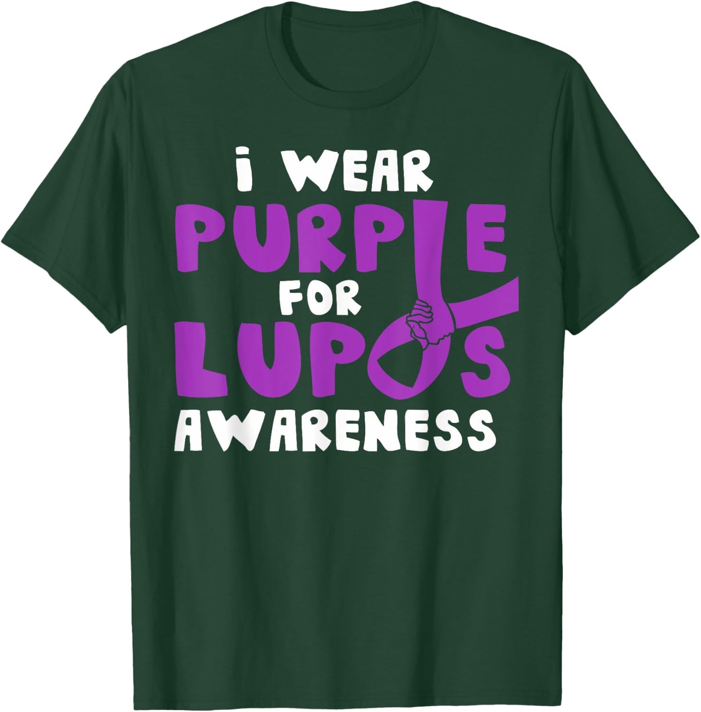 I Wear Purple for Lupus Awareness Month Autoimmune Diseases T-Shirt - T-Shirt | Forest