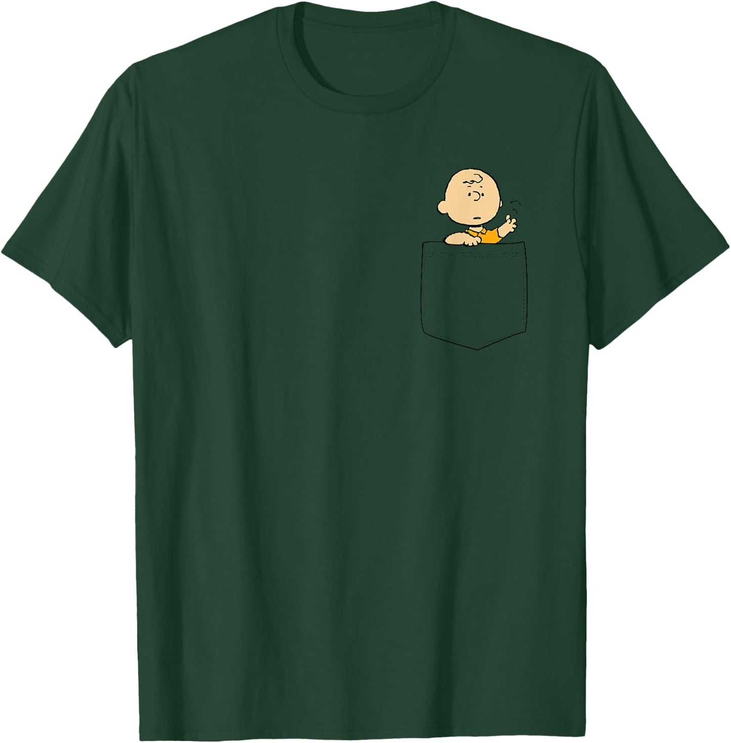 Peanuts Charlie Faux Pocket Small T-Shirt - T-Shirt | Forest