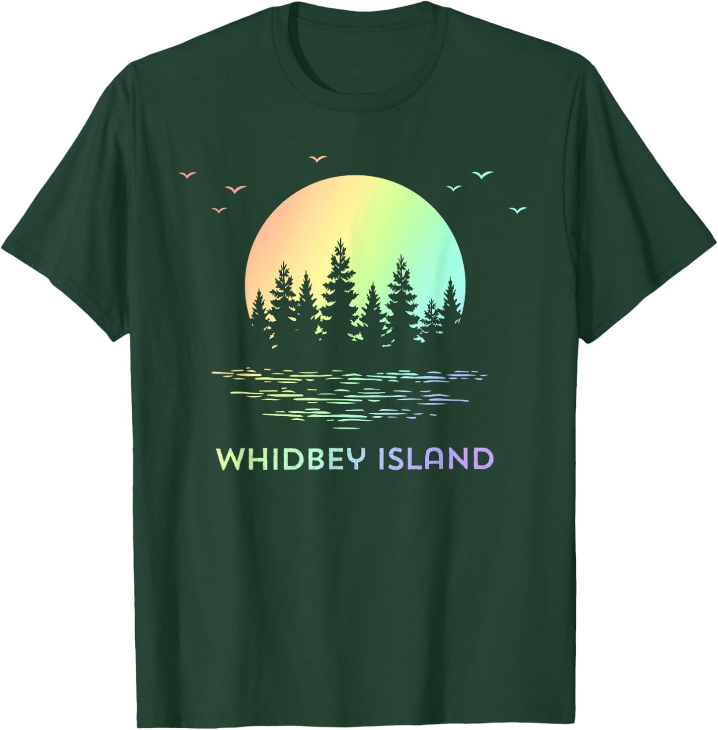 Whidbey Island Washington Sunset Design Nature T-Shirt - T-Shirt | Forest