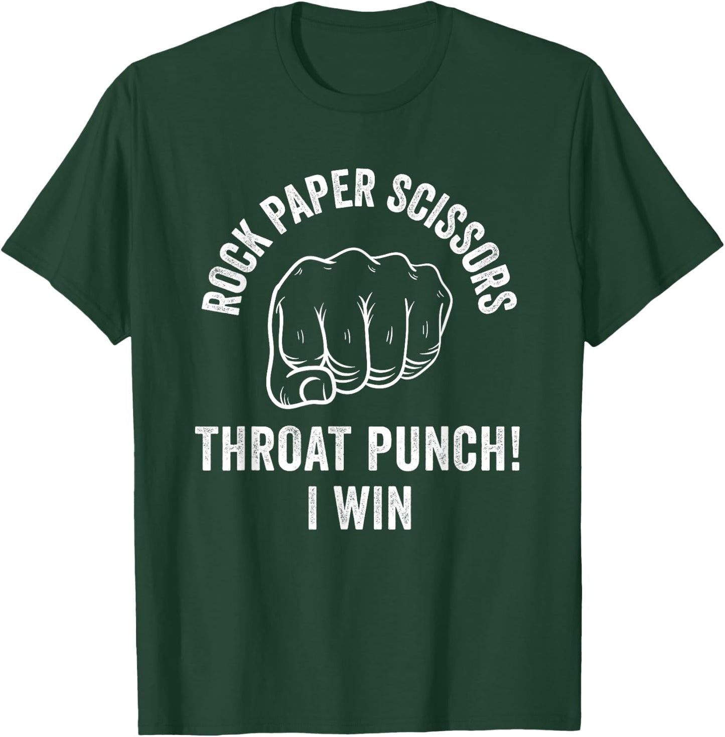Rock Paper Scissors Throat Punch Sarcastic Design T-Shirt - T-Shirt | Forest