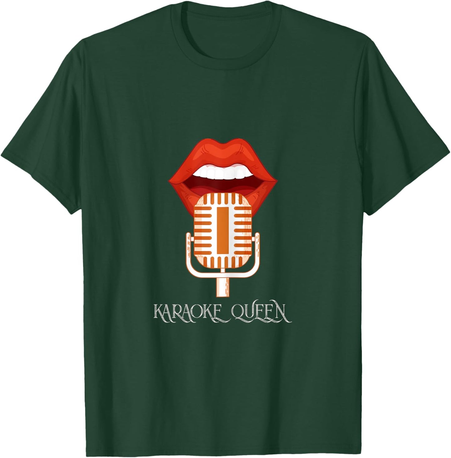 Karaoke Queen Singing Singer Music Microphone Lips Gift T-Shirt - T-Shirt | Forest