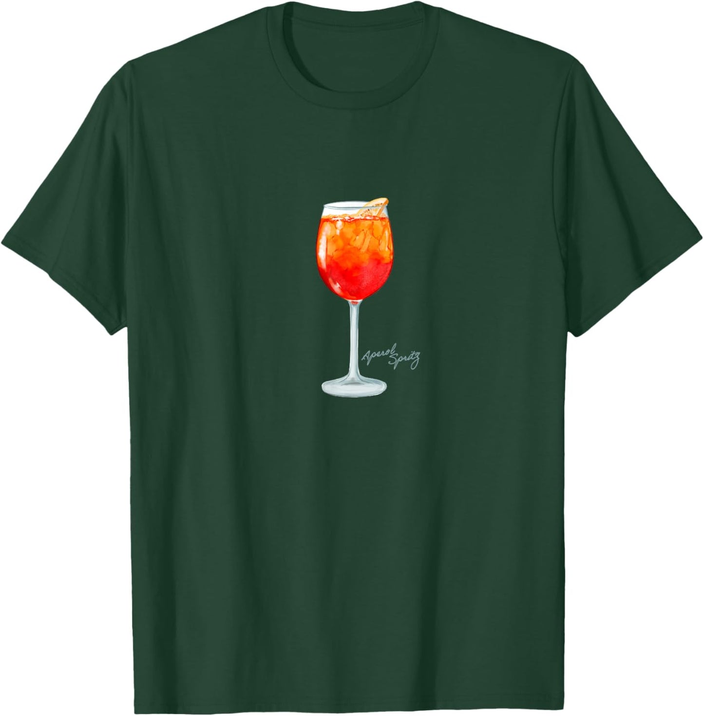 Aperol Spritz Italian Cocktail Elegant Portrait Vintage T-Shirt - T-Shirt | Forest