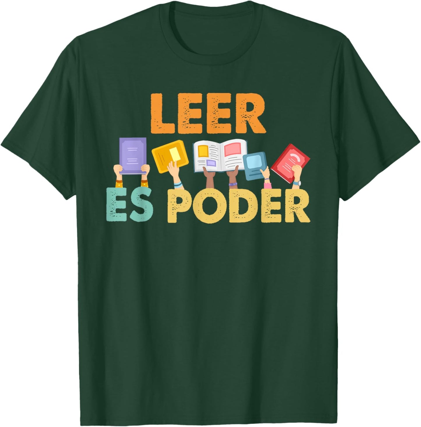 Spanish Reading Book Lover Teacher Maestra Leer Es Poder Women T-Shirt - T-Shirt | Forest