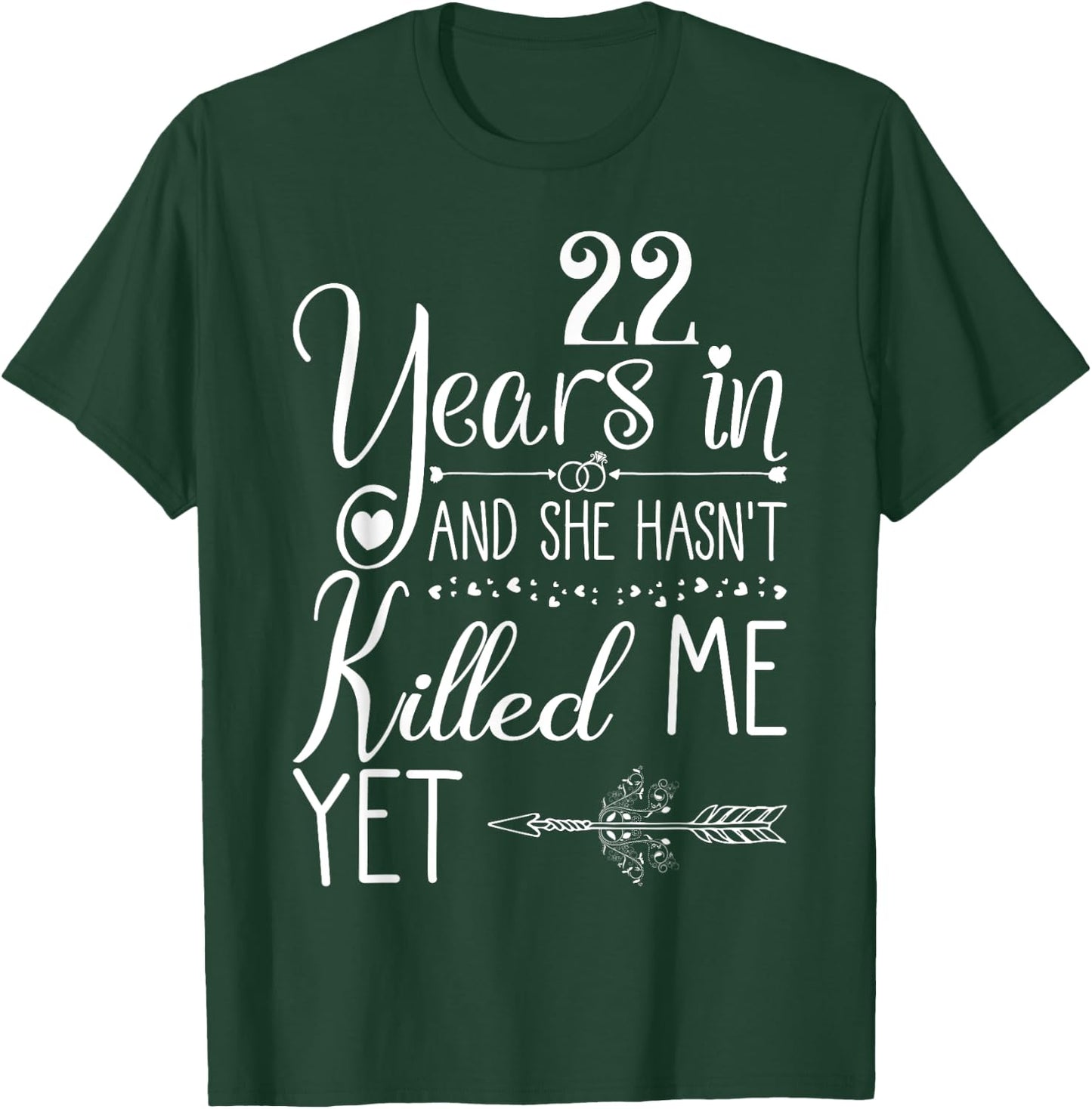 22nd Wedding Anniversary Couple 22 Years of Marriage T-Shirt - T-Shirt | Forest