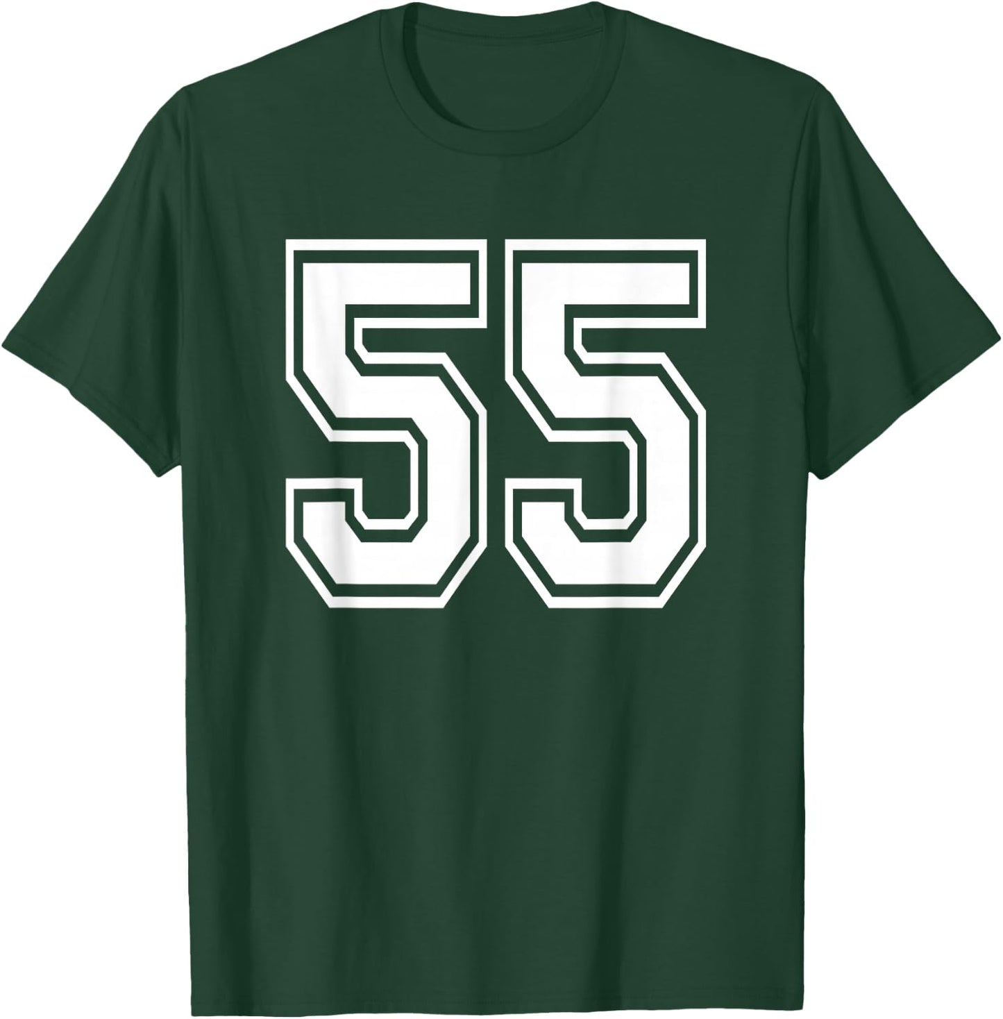 Number 55 Birthday Varsity Sports Team Jersey T-Shirt - T-Shirt | Forest