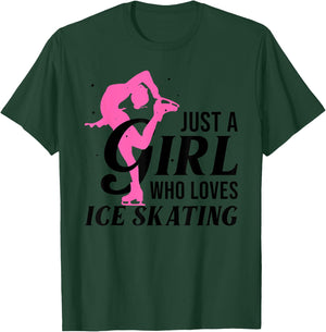 Funny Ice Skating Gift Girls Women Skater Figure Skating T-Shirt - T-Shirt | Forest