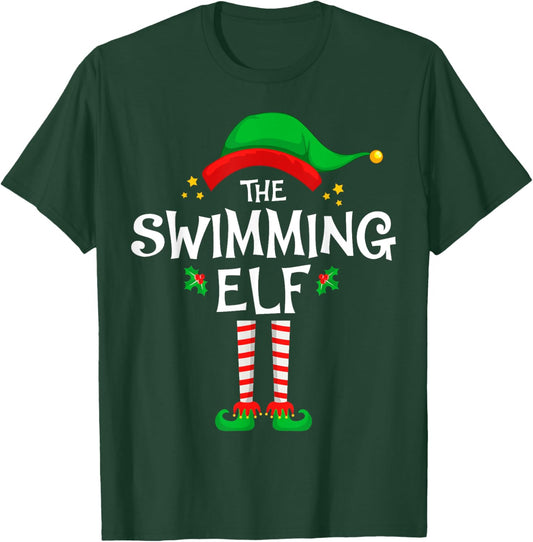 The Swimming Elf Christmas Family Matching Group T-Shirt - T-Shirt | Forest