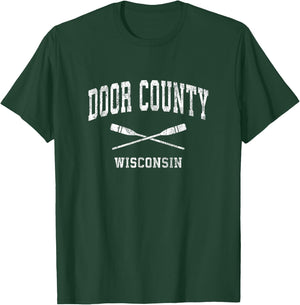 Door County Wisconsin Vintage Nautical Paddles Sports Oars T-Shirt - T-Shirt | Forest