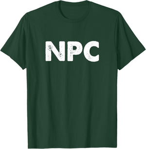 NPC LARP Larping - Black Adults' - Small - - Short Sleeve - Modern Casual - Letter Print T-Shirt - T-Shirt | Forest