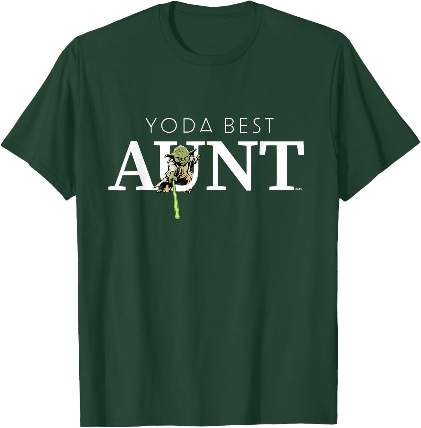 Star Wars Yoda Best Aunt Lightsaber Gift Family T-Shirt - T-Shirt | Forest