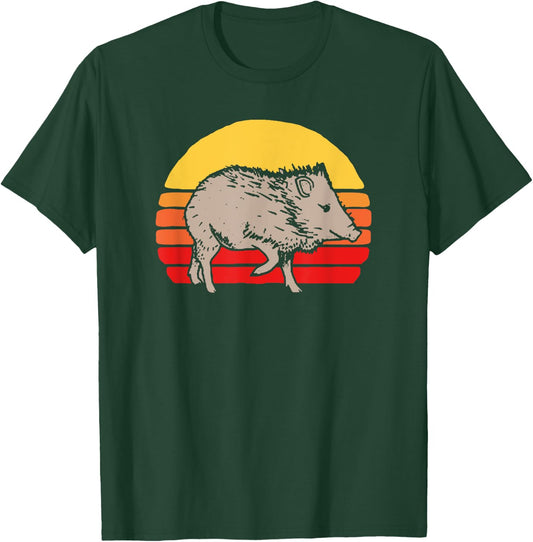 Javelina Vintage Retro 80s Sunset Cute Funny Arizona T-Shirt - T-Shirt | Forest