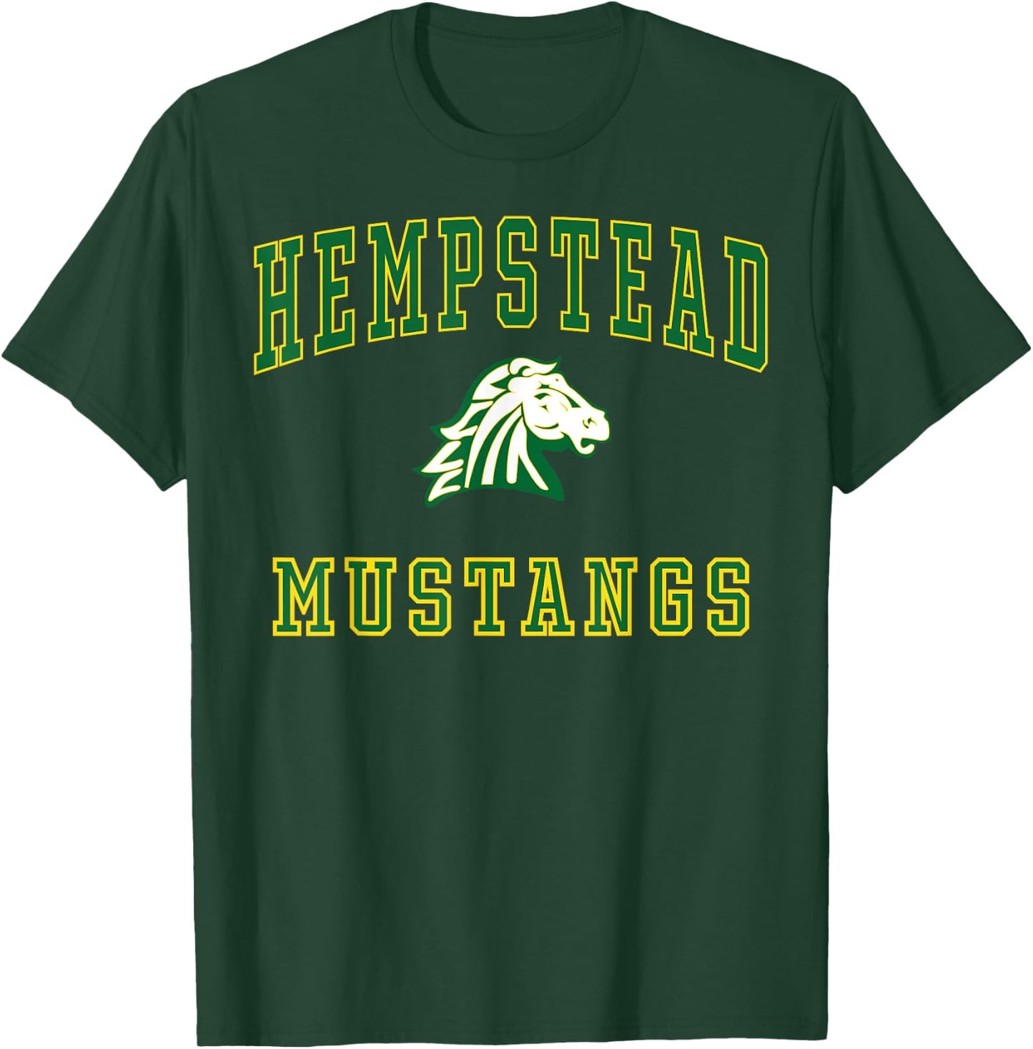 Hempstead High School Mustangs C1 T-Shirt - T-Shirt | Forest