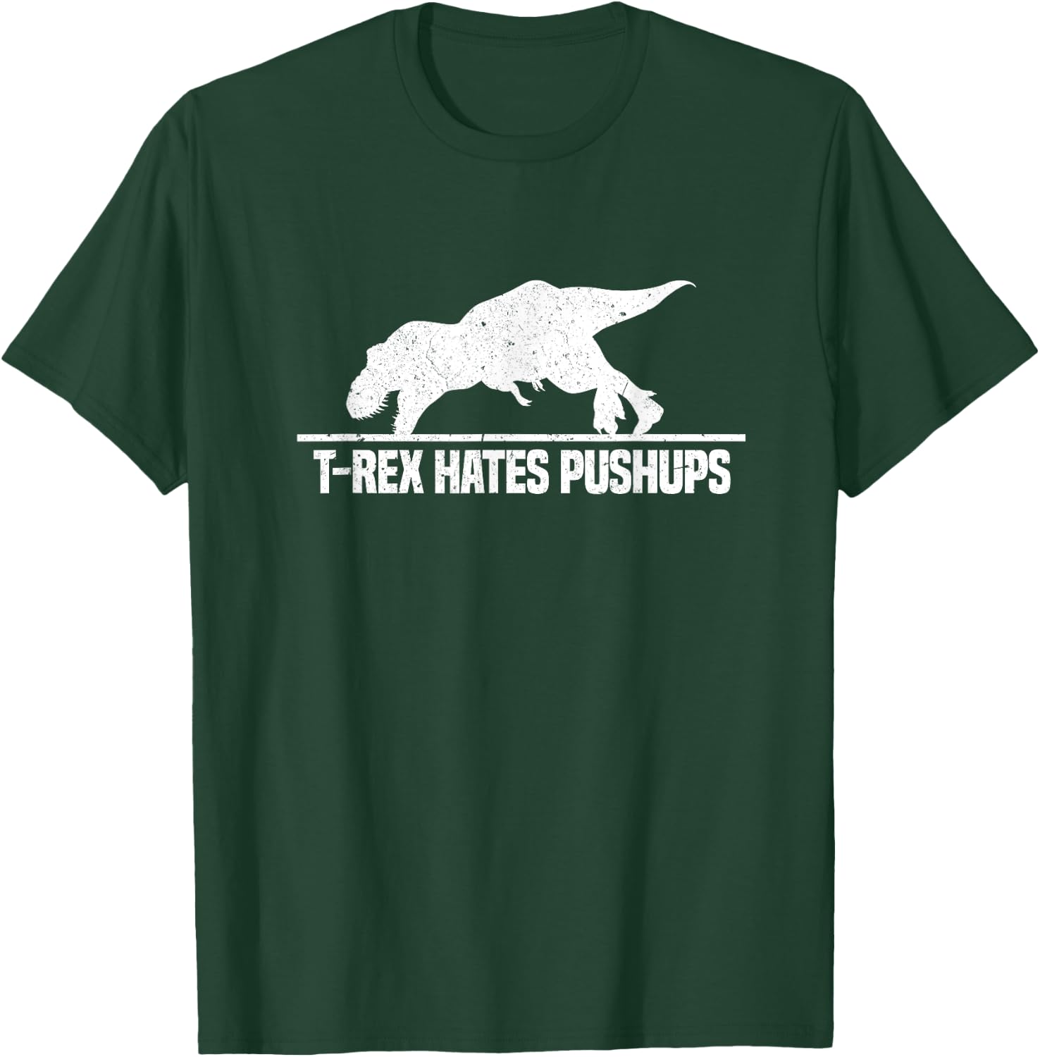 T Rex Hates Pushups Funny Dinosaur Workout Gym Vintage T-Shirt - T-Shirt | Forest