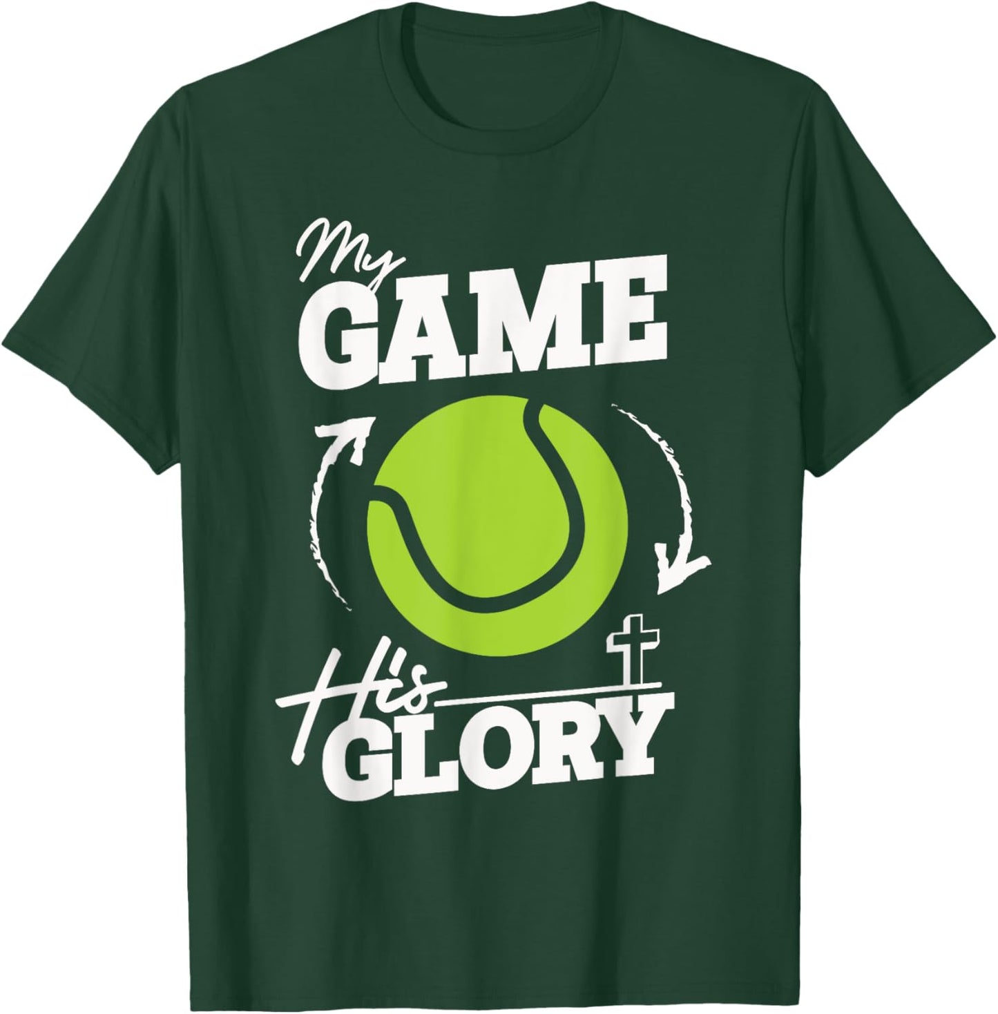 My Game His Glory - Teen Boy Christian Tennis T-Shirt - T-Shirt | Forest