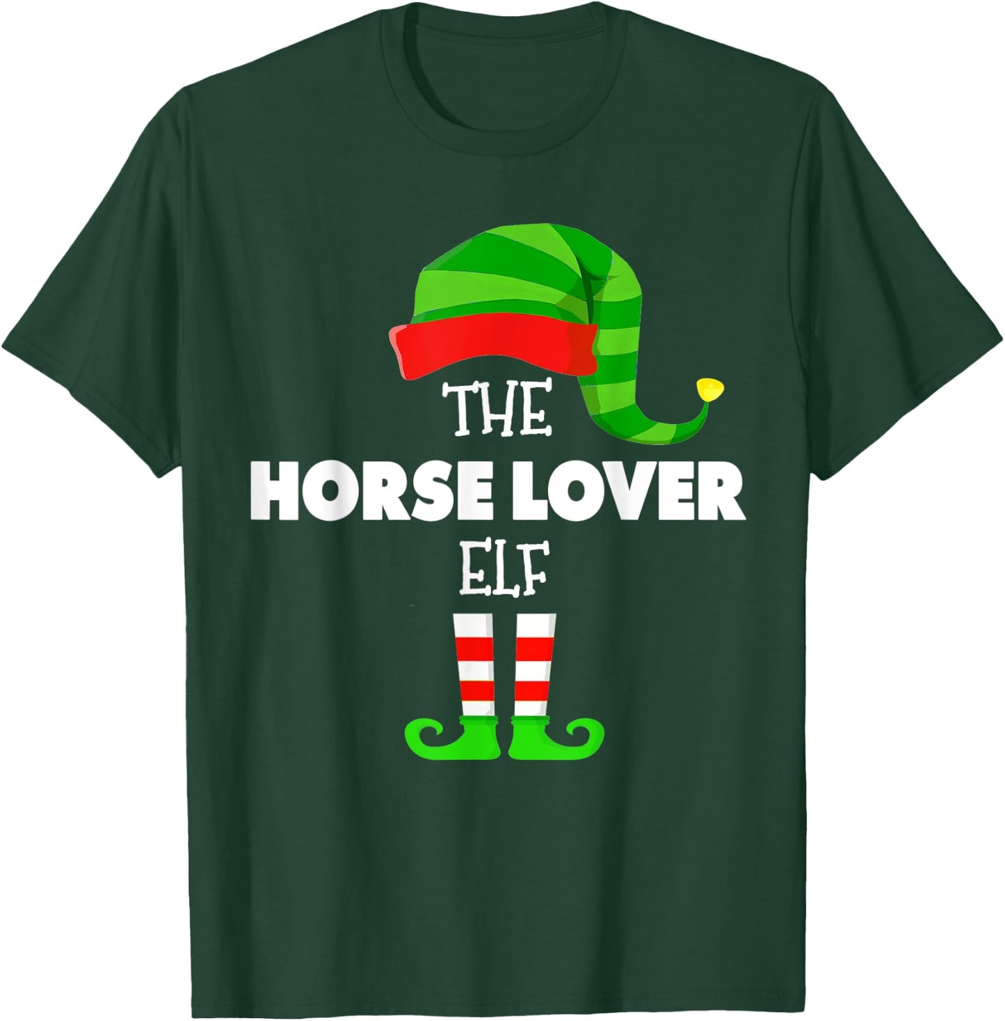 The HORSE LOVER ELF Group Matching Family Christmas PJS T-Shirt - T-Shirt | Forest