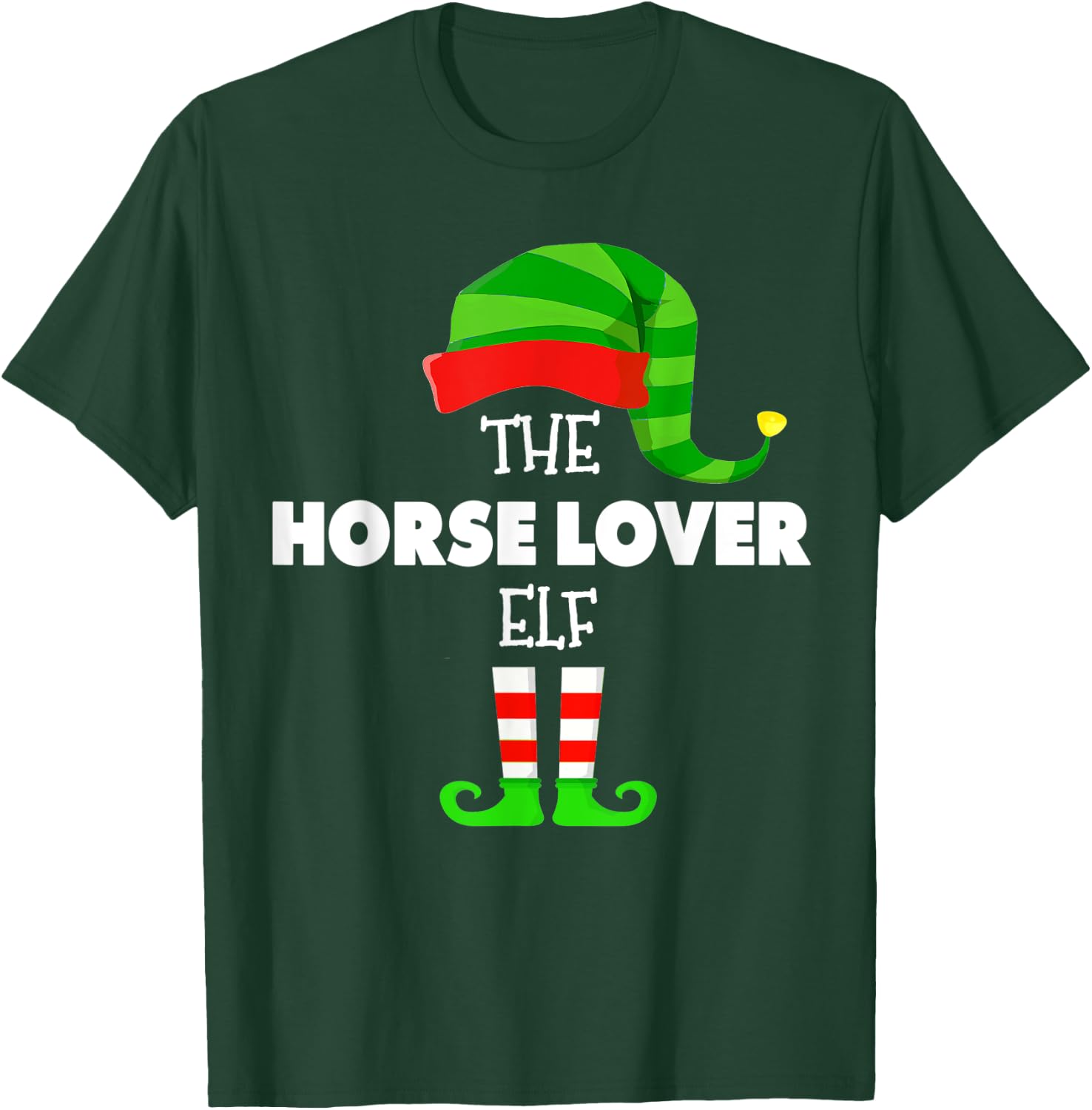 The HORSE LOVER ELF Group Matching Family Christmas PJS T-Shirt - T-Shirt | Forest