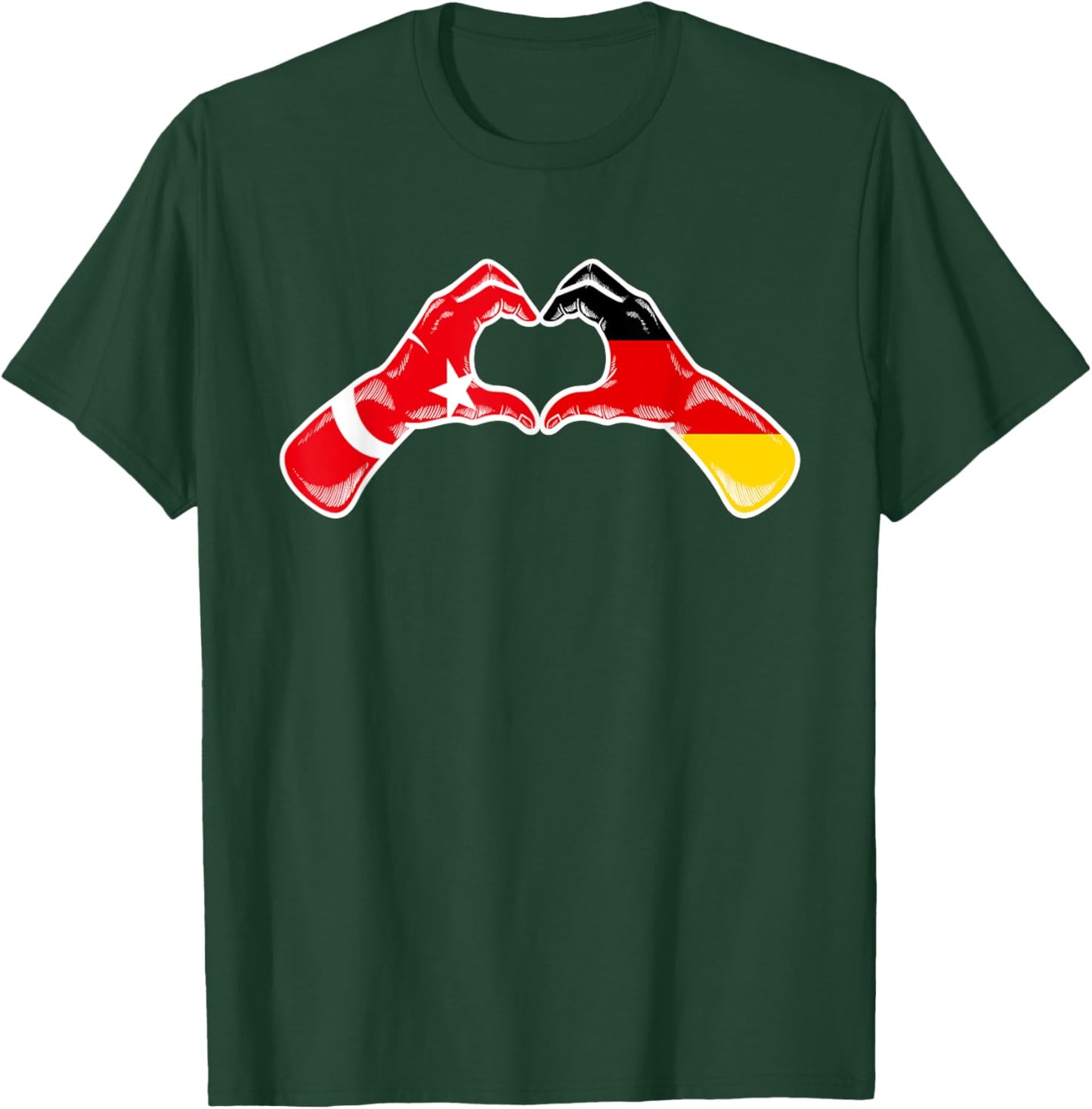Türkei Deutschland Flagge - Türkisch Deutsches Herz T-Shirt - T-Shirt | Forest