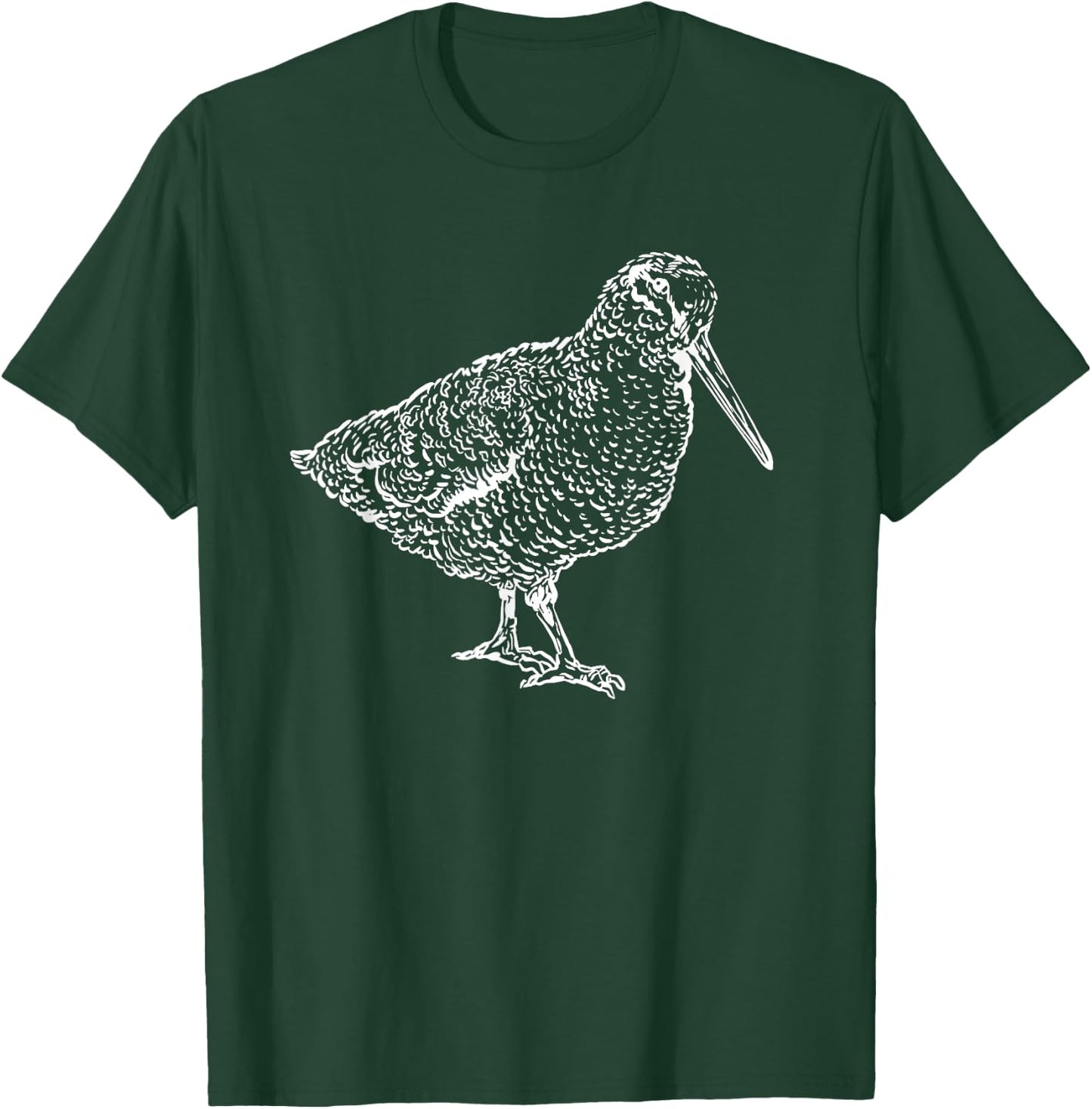 Woodcock Bird Hand-Drawn Wildlife Nature Flying T-Shirt - T-Shirt | Forest