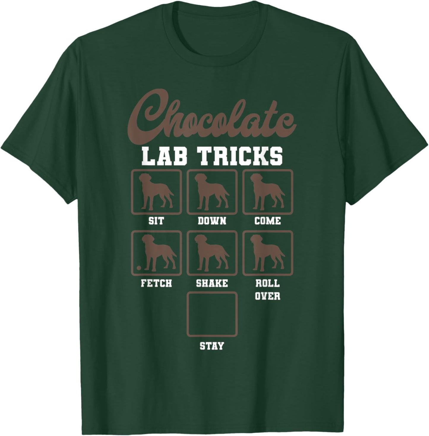 Chocolate Lab Dog Tricks Veterinarian Labrador Retriever Men Women Kids T-Shirt - T-Shirt | Forest
