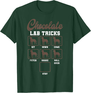 Chocolate Lab Dog Tricks Veterinarian Labrador Retriever Men Women Kids T-Shirt - T-Shirt | Forest