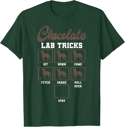 Chocolate Lab Dog Tricks Veterinarian Labrador Retriever Men Women Kids T-Shirt - T-Shirt | Forest