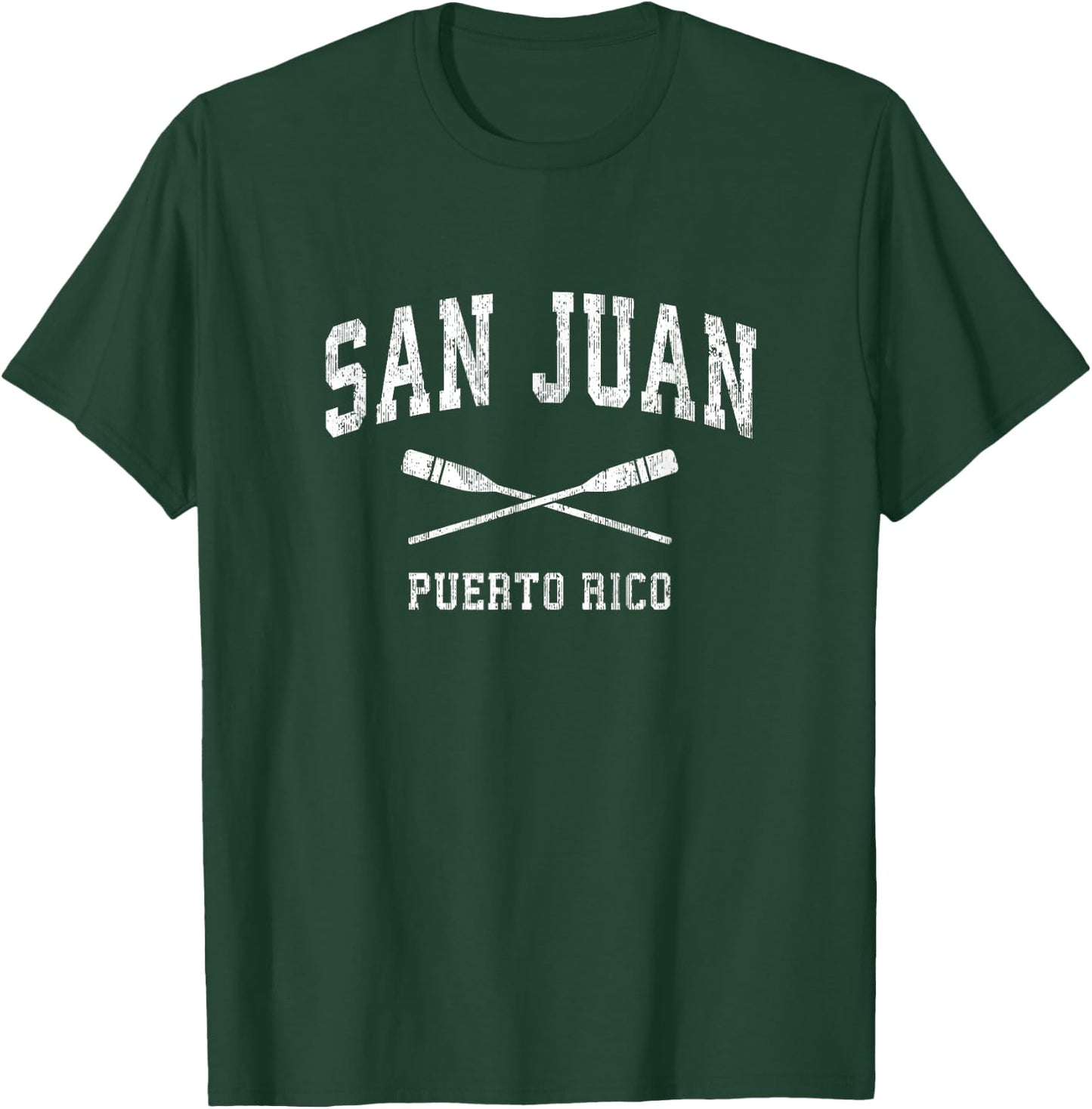 San Juan Puerto Rico Vintage Nautical Paddles Sports Oars T-Shirt - T-Shirt | Forest