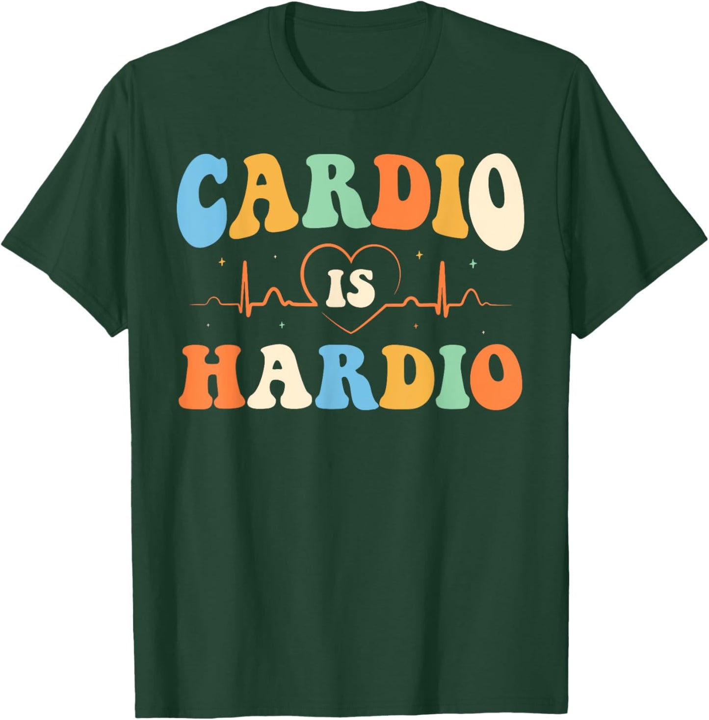 Cardio is Hardio Funny Gym Running Retro 70s Fitness T-Shirt - T-Shirt | Forest