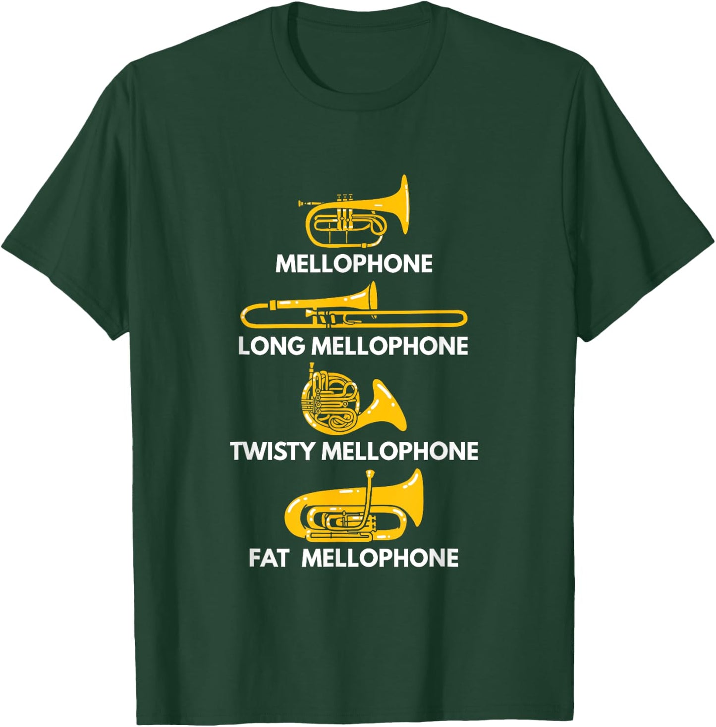 Mellophone Types of Mellophone Instrument Gift Marching Band T-Shirt - T-Shirt | Forest