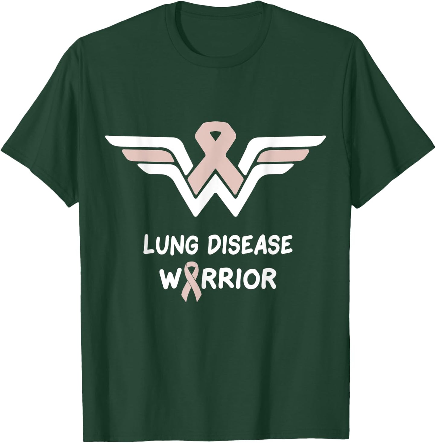 Lung Disease Awareness Warrior Support Survivor Pearl Ribbon T-Shirt - T-Shirt | Forest