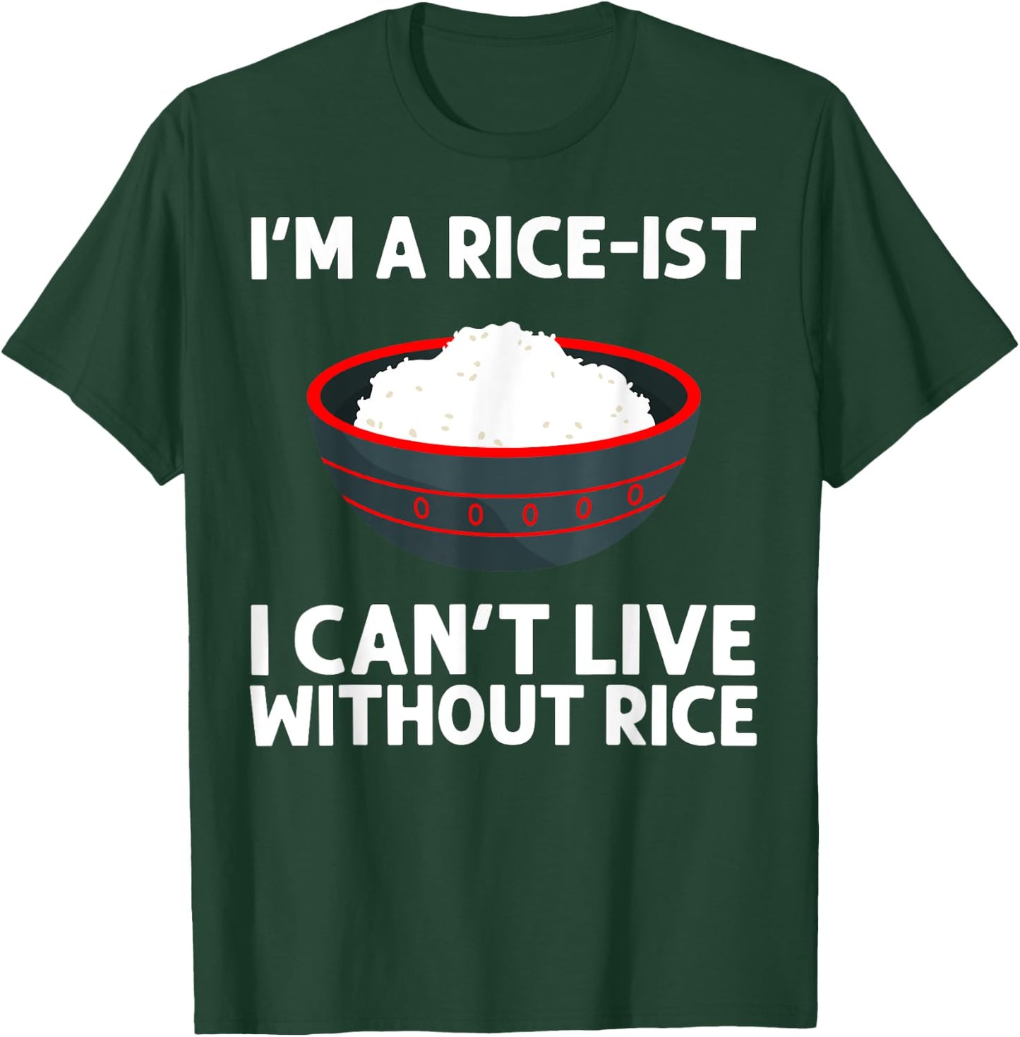 Funny Rice Art Women Asian Chinese Filipino Food T-Shirt - T-Shirt | Forest