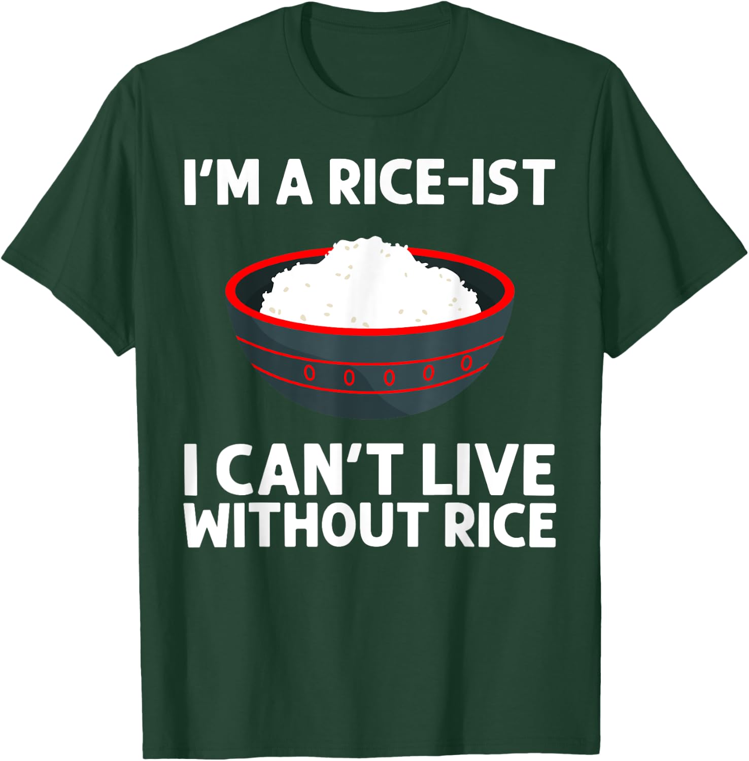 Funny Rice Art Women Asian Chinese Filipino Food T-Shirt - T-Shirt | Forest