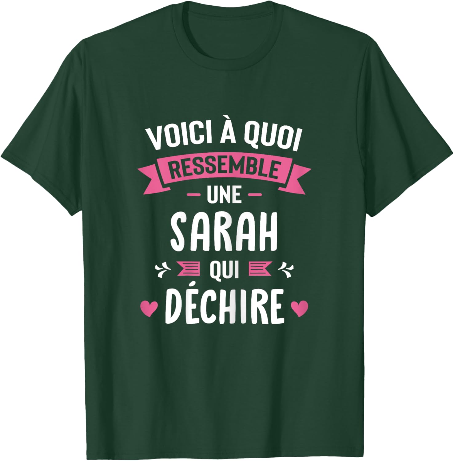 Woman Humour Personalised Gift Sarah Qui Déchire , Black, Female X-Small T-Shirt - T-Shirt | Forest