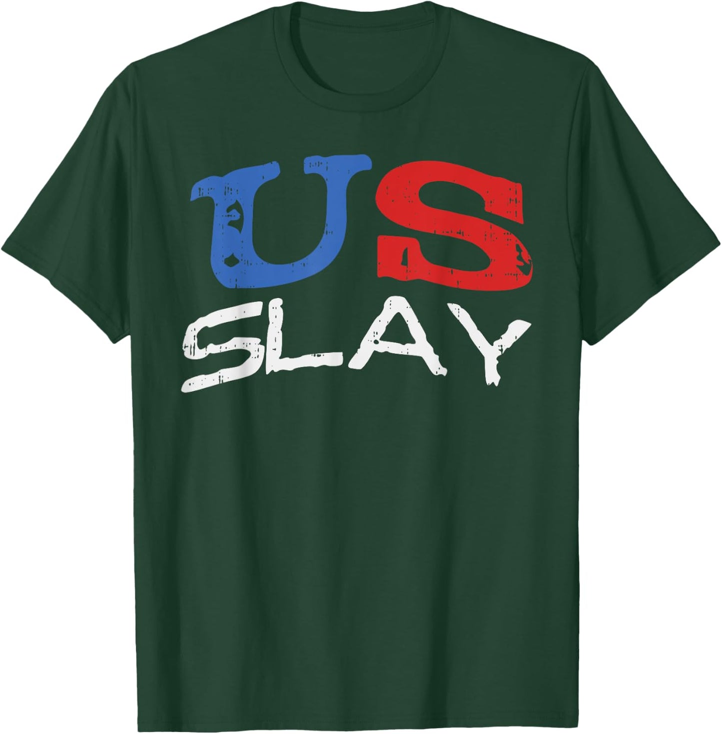 US Slay Funny USA 4th Of July America Patriotic Women T-Shirt - T-Shirt | Forest