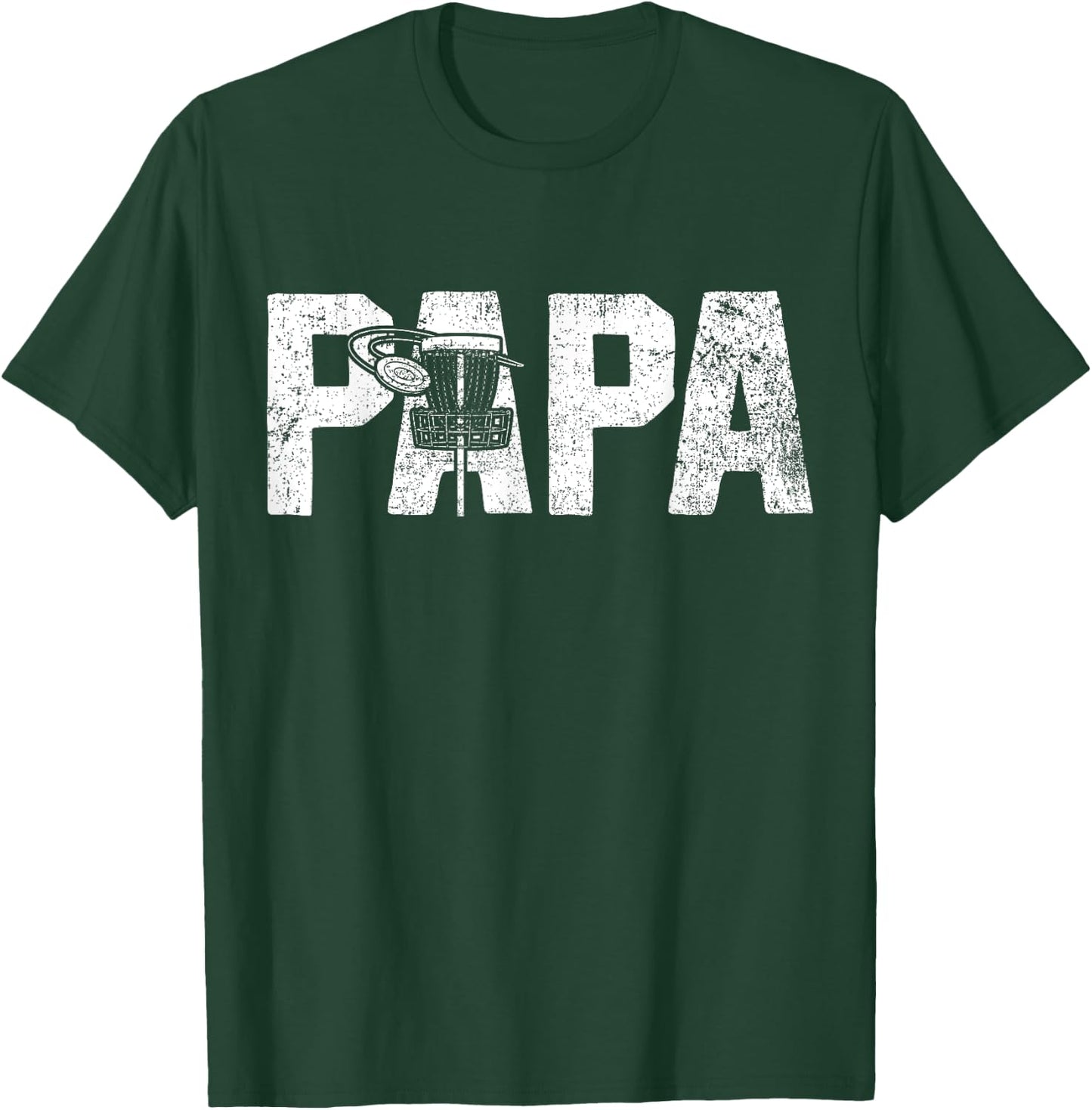Disc Golf Papa Dad Disc Golfing T-Shirt - T-Shirt | Forest
