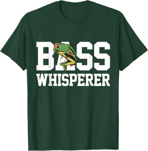 Bass Whisperer Large Mouth Fishing Funny Fisherman Gift T-Shirt - T-Shirt | Forest