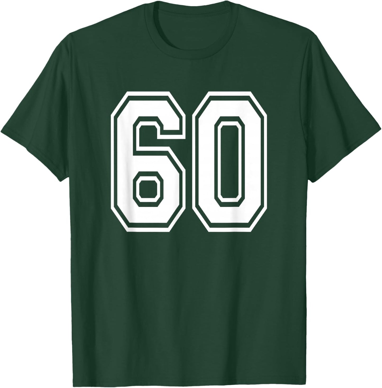 Number 60 Numbered Uniform Sports Jersey Team 60th Birthday T-Shirt - T-Shirt | Forest
