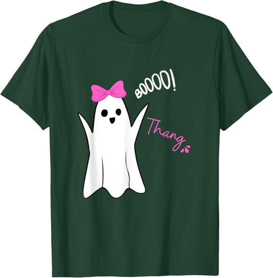 Boo Thang Thing Ghost Pink Bow Cute Halloween for Girls T-Shirt - T-Shirt | Forest