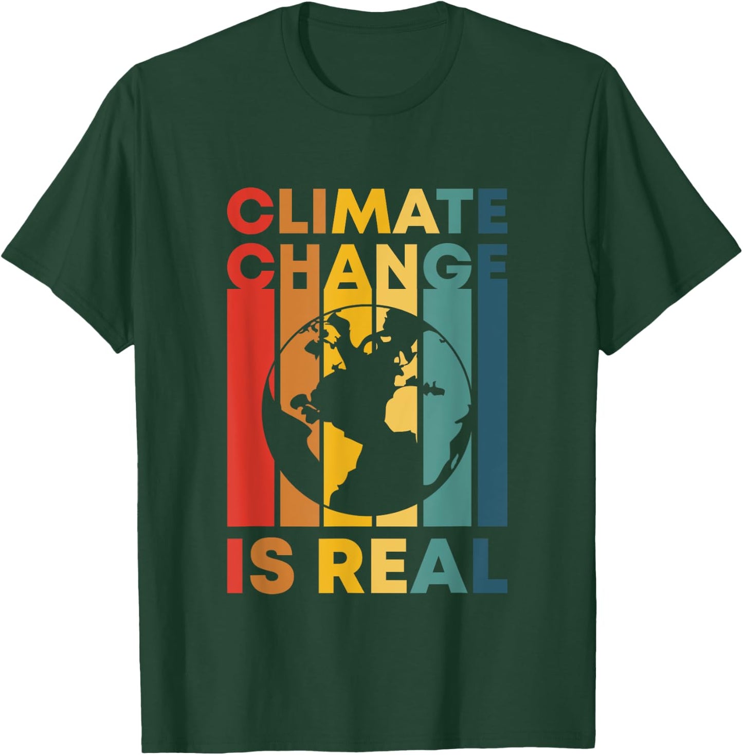 Retro Climate Change Is Real Earth Day Nature Conservancy T-Shirt - T-Shirt | Forest