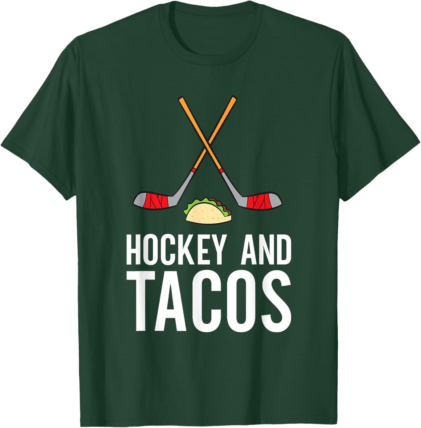 Funny Hockey Lover Gifts Funny Hockey Lover Hockey And Tacos Ice Hockey , Black, Small T-Shirt - T-Shirt | Forest