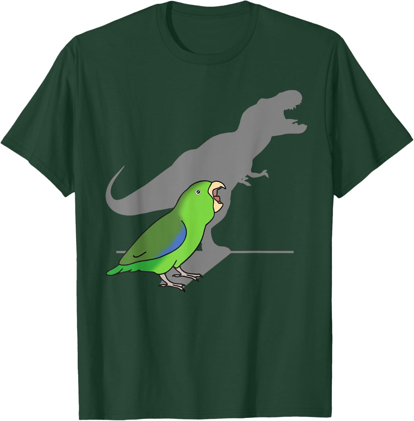 T-rex Green Parrotlet Cute Parakeet Funny Parrot Birb memes T-Shirt - T-Shirt | Forest