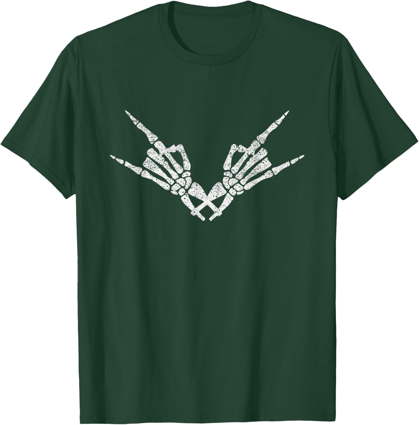 Rock On Rock Star Skeleton Hand Skull Funny Halloween T-Shirt - T-Shirt | Forest
