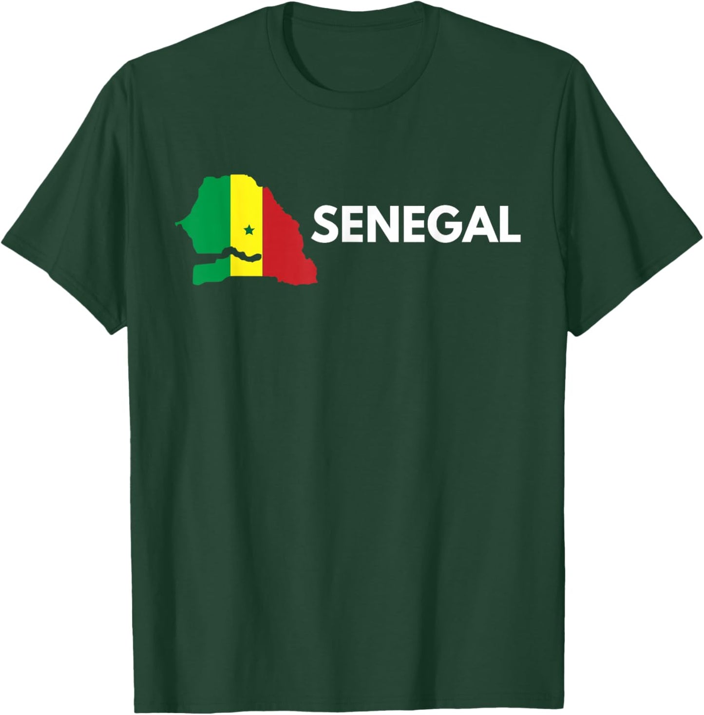 Vintage Senegal Flag Senegalese Outdoor Trip in Senegal T-Shirt - T-Shirt | Forest